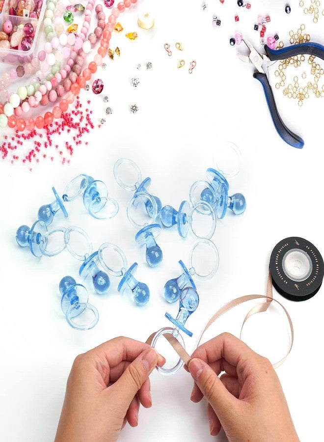 ZYFLSQ 50 Pieces 2.75 Inch Baby Pacifier Baby Shower Plastic Pacifier for Baby Shower Pacifier, Baby Shower Gender Show Party Decoration DIY Baby Shower Birthday Party Gift (Blue) - Image 3